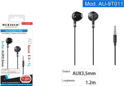 Auricolari Cuffie Cavo 1,2 Metri Connettore Aux 3,5mm Per Smartphone Au-9t011 Elettronica e telefonia > Telefonia Fissa e Mobile > Accessori Smartphone > Cuffie e Auricolari Trade Shop italia - Napoli, Commerciovirtuoso.it