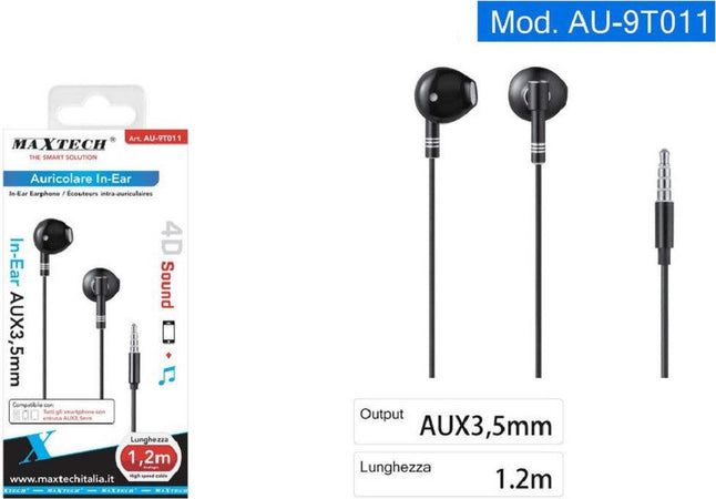 Auricolari Cuffie Cavo 1,2 Metri Connettore Aux 3,5mm Per Smartphone Au-9t011 Elettronica e telefonia > Telefonia Fissa e Mobile > Accessori Smartphone > Cuffie e Auricolari Trade Shop italia - Napoli, Commerciovirtuoso.it