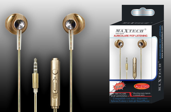 Auricolari Cuffie Con Microfono Per Cellulari Smartphone Jack Maxtech Au-5t002 Cuffie e Auricolari Trade Shop italia - Napoli, Commerciovirtuoso.it