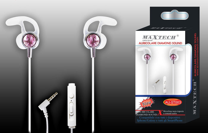 Auricolari Cuffie Diamond Sound Per Smartphone Microfono Da Viaggio Maxtech Au-5t003 Cuffie e Auricolari Trade Shop italia - Napoli, Commerciovirtuoso.it