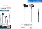 Auricolari Cuffie In-ear Aux 3,5mm Per Smartphone Filo 1,2 Mt Suono 4d Au-9t002 Elettronica e telefonia > Telefonia Fissa e Mobile > Accessori Smartphone > Cuffie e Auricolari Trade Shop italia - Napoli, Commerciovirtuoso.it