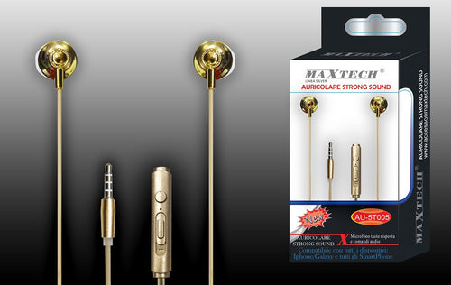 Auricolari Cuffie Musica Con Microfono Per Cellulari Smartphone Jack Maxtech Au-5t005 Cuffie e Auricolari Trade Shop italia - Napoli, Commerciovirtuoso.it