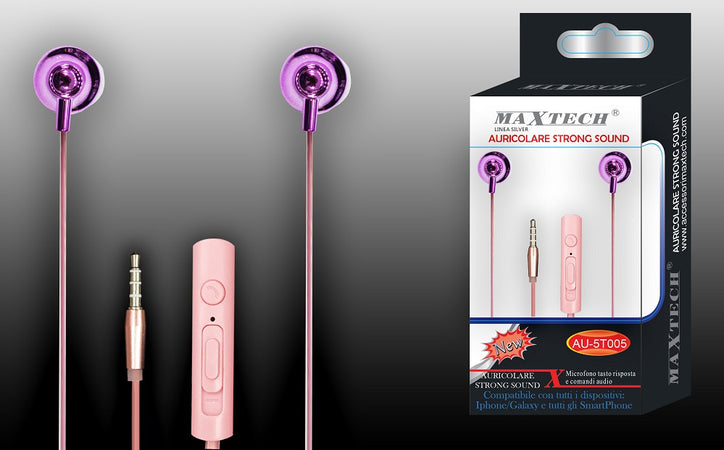 Auricolari Cuffie Musica Con Microfono Per Cellulari Smartphone Jack Maxtech Au-5t005 Cuffie e Auricolari Trade Shop italia - Napoli, Commerciovirtuoso.it