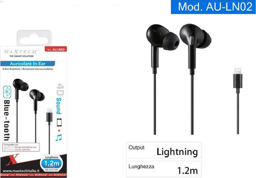 Auricolari In Ear Cuffie Connettore Lightning Iphone Ipad Ipod Bluetooth Au-ln02 Elettronica e telefonia > Telefonia Fissa e Mobile > Accessori Smartphone > Cuffie e Auricolari Trade Shop italia - Napoli, Commerciovirtuoso.it