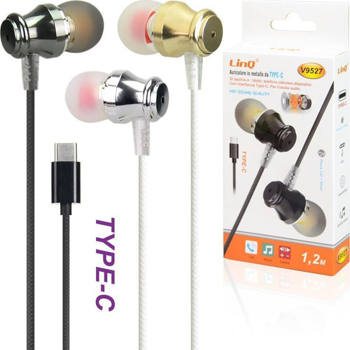Auricolari In Metallo Stereo Con Microfono Filo 1.2mt Smartphone Mp3 Type-c V9527 Elettronica/Cuffie auricolari e accessori/Cuffie/Cuffie In-Ear Trade Shop italia - Napoli, Commerciovirtuoso.it