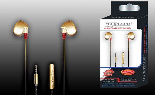 Auricolari Jazz Sound Cuffie Per Smartphone Con Filo Audio Microfono Maxtech Au-5t006 Cuffie e Auricolari Trade Shop italia - Napoli, Commerciovirtuoso.it