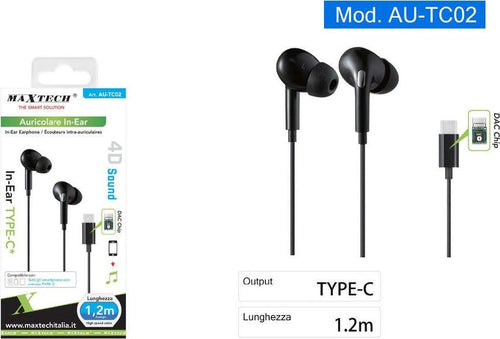 Auricolari Stereo In-ear Cuffie Connettore Type-c Dac Chip Smartphone Au-tc02 Elettronica e telefonia > Telefonia Fissa e Mobile > Accessori Smartphone > Cuffie e Auricolari Trade Shop italia - Napoli, Commerciovirtuoso.it