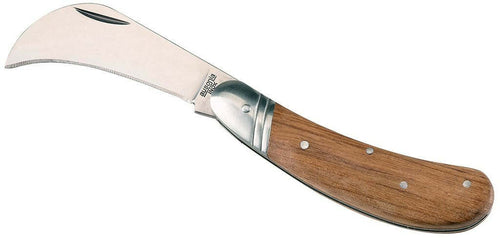 Ausonia - 33125 Coltello Tipo Roncola Chiudibile Da Innesto Cm 17 Con Manico Legno Sapelli Made In Italy