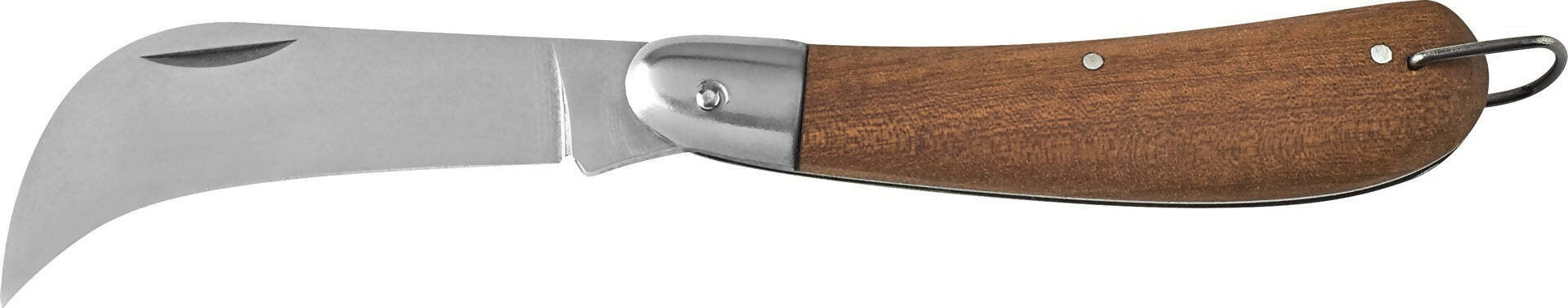 Ausonia - 33130 Coltello Tipo Roncola Chiudibile Da Innesto Cm 19 Con Manico Legno Sapelli Made In Italy