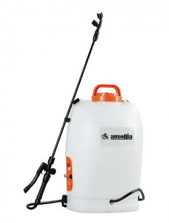 Ausonia - 38008 Pompa A Zaino A Batteria Al Piombo Pompa A Spalla Pompa Diserbo Trattamenti Da 15Lt Bianca