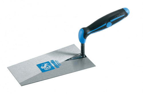 Ausonia - 40055 Cazzuola Made In Italy Da Muratore Per Edilizia E Malta Con Punta Quadra Quadrata Da 16 Cm E Manico In Gomma Bimateriale