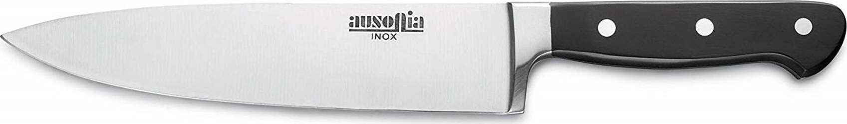 Ausonia---Coltello-forgiato-INOX-da-cucina-largo-manico-in-resina-acetilica-Cm-20