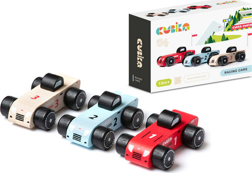 Auto-Corsa-Legno-set-3-pezzi-Cubika