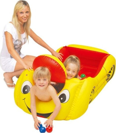 Auto-Macchina-Gonfiabile-Mare-Gioco-Bimbi-Con-25-Palline-E-Bocca-Apribile