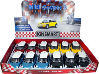 Auto-Mini-Cooper-S-expo-12-pz-1:28-retro-Kidz-Corner