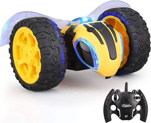 Auto Radiocomandata Mostop RC Stunt Car Remote Control Car per Bambini, 1/14 2.4 Ghz Ricaricabile Off Road Bumble Tumble Bee Truck Rock Crawler Veicolo Giocattolo con Musica e Luce - Vespa