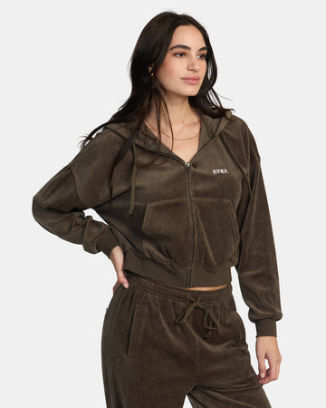 Felpa Cappuccio Zip Donna Rvca Seniesa Estrada Ring