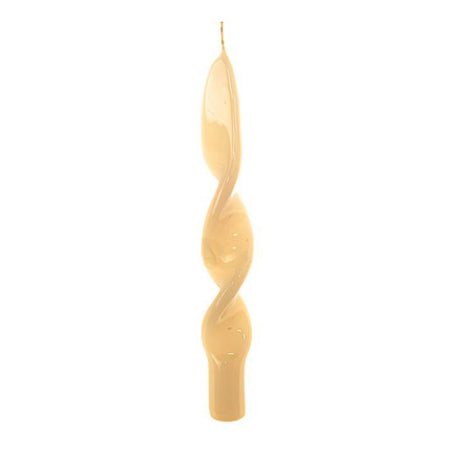 Candela Fiamma spirale lucida a cera Bianca decorazione natalizia