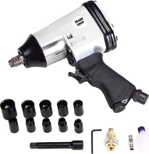 Avvitatore Pneumatico Ad Aria 1/2 Con Valigia E Bussole Pistola Svita Bulloni Fai da te/Utensili elettrici e a mano/Utensili elettrici/Avvitatori a massa battente Trade Shop italia - Napoli, Commerciovirtuoso.it
