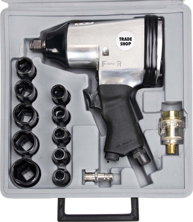 Avvitatore Pneumatico Ad Aria 1/2 Con Valigia E Bussole Pistola Svita Bulloni Fai da te/Utensili elettrici e a mano/Utensili elettrici/Avvitatori a massa battente Trade Shop italia - Napoli, Commerciovirtuoso.it