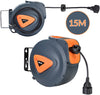 Avvolgicavo Elettrico con Cavo 15mt Prolunga Shucko Avvolgitubo Fissaggio Muro