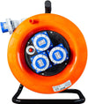 Avvolgicavo industriale IP67 - 3 prese CEE - 30 metri 220V Cavo in Neoprene H07rn-f