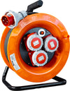 Avvolgicavo industriale IP67 - 3 prese CEE 4 POLI 16A - 30 metri 400V - Cavo in Neoprene H07rn-f