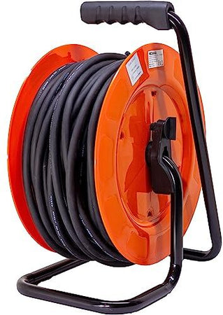 Avvolgicavo industriale IP67 - 3 prese CEE 4 POLI 16A - 30 metri 400V - Cavo in Neoprene H07rn-f
