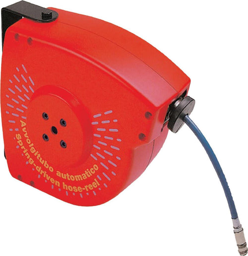 Avvolgitubo 15 mt tubo aria compressa automatico 30 bar con staffa orientabile da muro
