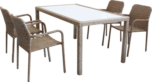 AXONA---set-tavolo-da-giardino-con-piano-in-vetro-150x90-compreso-di-4-poltrone-intreccio-in-rattan-sintetico-Marrone-Milani-Home