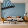 Asta intera 12x154x2800mm di Rivestimento Parete Boiserie cannettato Lamelli tondi eff. Touch SOFT AZURE