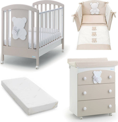 Azzurra Design Lettino Neonati Funky + Fasciatoio Bagnetto Vaschetta Anatomica + Completo Lettino Piumone + Materasso In Omaggio Casa e cucina/Arredamento/Cameretta bambini/Lettini per neonati e bambini/Lettini con sbarre Mondo Bimbo - Bagnara Calabra, Commerciovirtuoso.it