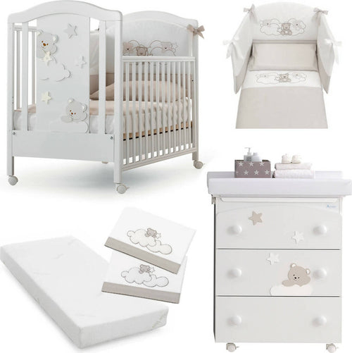 Azzurra Design Lettino Neonati Mars + Fasciatoio Bagnetto Vaschetta Anatomica + Completo Lettino Piumone + Lenzuolo + Materasso In Omaggio Casa e cucina/Arredamento/Cameretta bambini/Lettini per neonati e bambini/Lettini con sbarre Mondo Bimbo - Bagnara Calabra, Commerciovirtuoso.it