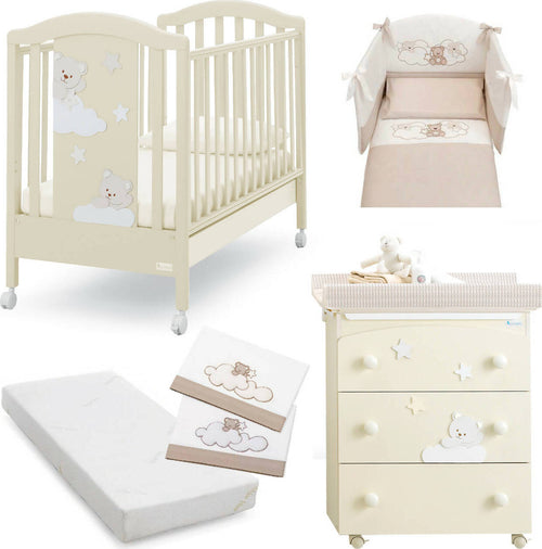Azzurra Design Lettino Neonati Mars + Fasciatoio Bagnetto Vaschetta Anatomica + Completo Lettino Piumone + Lenzuolo + Materasso In Omaggio Casa e cucina/Arredamento/Cameretta bambini/Lettini per neonati e bambini/Lettini con sbarre Mondo Bimbo - Bagnara Calabra, Commerciovirtuoso.it
