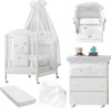 Azzurra Design Lettino Neonati Sophia + Fasciatoio Bagnetto Vaschetta Anatomica + Completo Lettino Piumone + Lenzuolo + Velo Con Asta + Materasso Casa e cucina/Arredamento/Cameretta bambini/Lettini per neonati e bambini/Lettini con sbarre Mondo Bimbo - Bagnara Calabra, Commerciovirtuoso.it