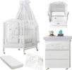 Azzurra Design Lettino Neonati Sophia + Fasciatoio Bagnetto Vaschetta Anatomica + Completo Lettino Piumone + Lenzuolo + Velo Con Asta + Materasso Casa e cucina/Arredamento/Cameretta bambini/Lettini per neonati e bambini/Lettini con sbarre Mondo Bimbo - Bagnara Calabra, Commerciovirtuoso.it