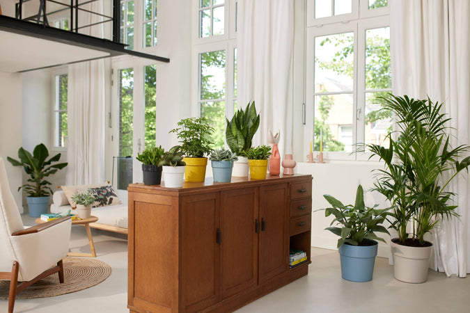 Vaso "B.For Original Round" in plastica riciclata, per esterno, stile moderno