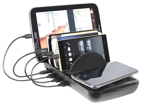 Docking Station USB 5 posti con Caricabatterie Wireless Removibile
