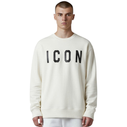 ICON felpa bianca logo grande ICUF2W6F001