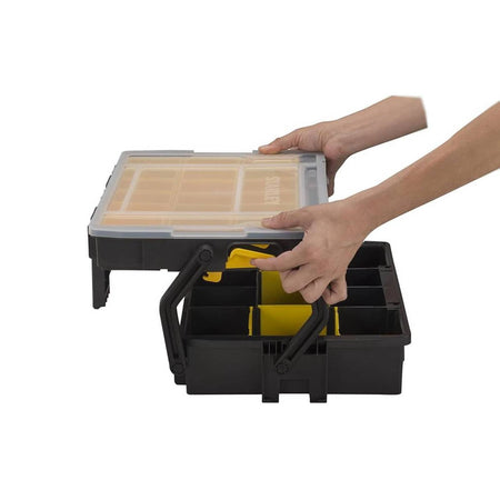 Cassetta organizer porta minuteria "Sort Master Mu" con coperchio trasparente a due livelli