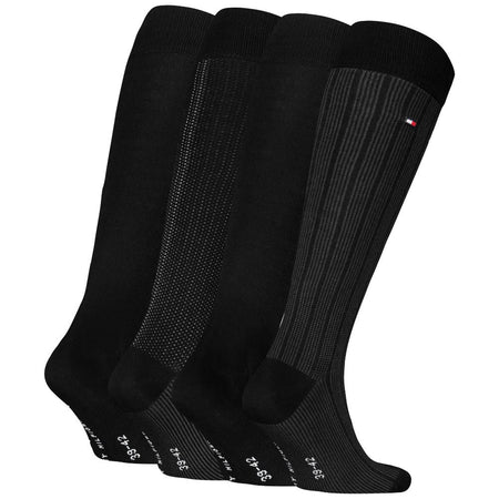 Tommy Hilfiger 4 paia di calzini neri al ginocchio 701235378002