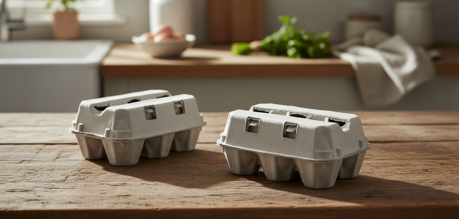 50x Confezioni Per Uova Bucate Da 6 In Cartone Con Coperchio Confezioni Da Carta Riciclata