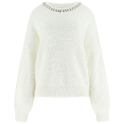 Guess maglione bianco con pietre ARISA W5BR58 Z3BH0 G1O6