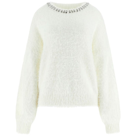 Guess maglione bianco con pietre ARISA W5BR58 Z3BH0 G1O6