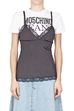 MO5CH1NO JEANS - MOSCHINO MO5CH1NO JEANS - Moschino - T-shirt con top - 430109 - Nero da donna