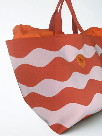 Blauer Borsa Donna Mare Knitted Tote Bag Orange Pink