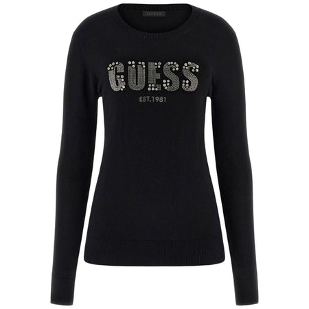 Guess pullover nero logo strass REYNA W5BR40Z2NQ2G1K8