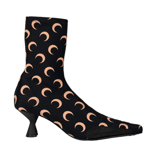 MARINE SERRE Moon Printed Jersey Ms Boots in Black da donna