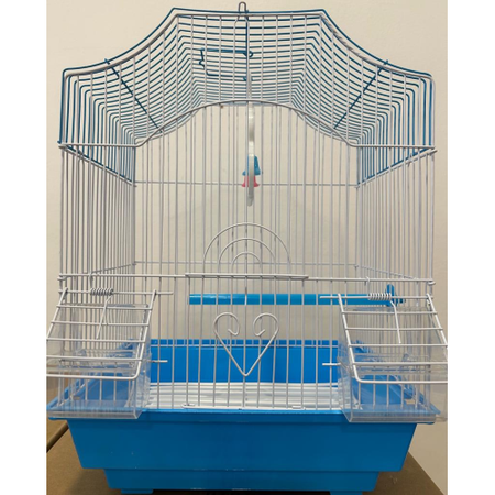 Gabbia Per Uccelli In Metallo A112 Cm 28X38X21 - Azzurro