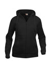 Felpa Clique Basic Nero Zip/Cappuccio Donna 280 grammi